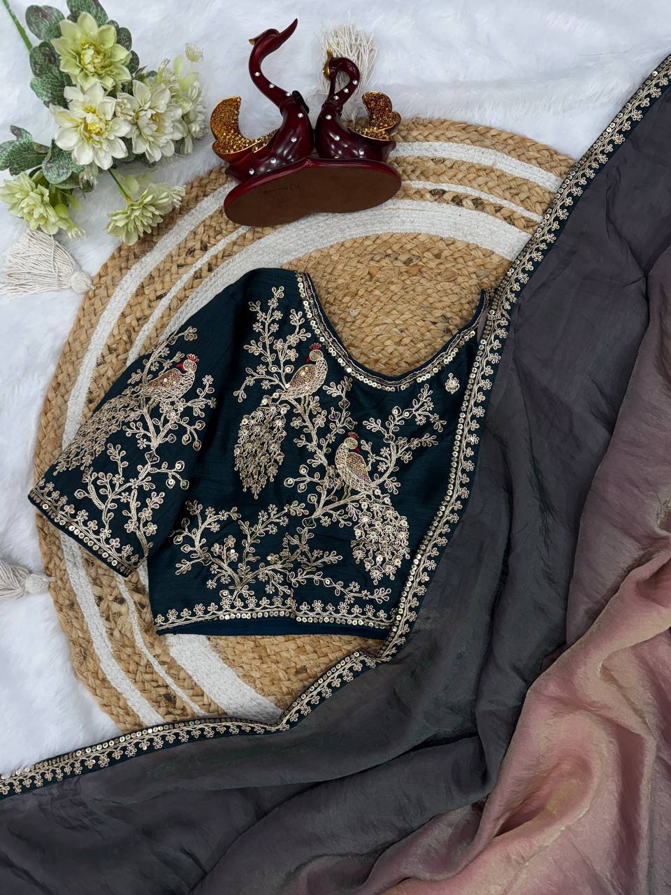 Shaded Space Silk Saree – Elegance That Shines! -NC-5489 🌈✨💖