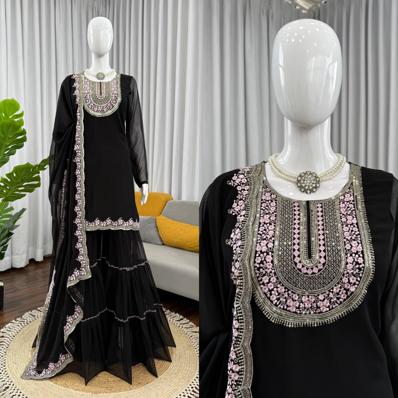 🎀 Elegant & Ethnic – Designer Sharara Set - KD - 1537🌟💃