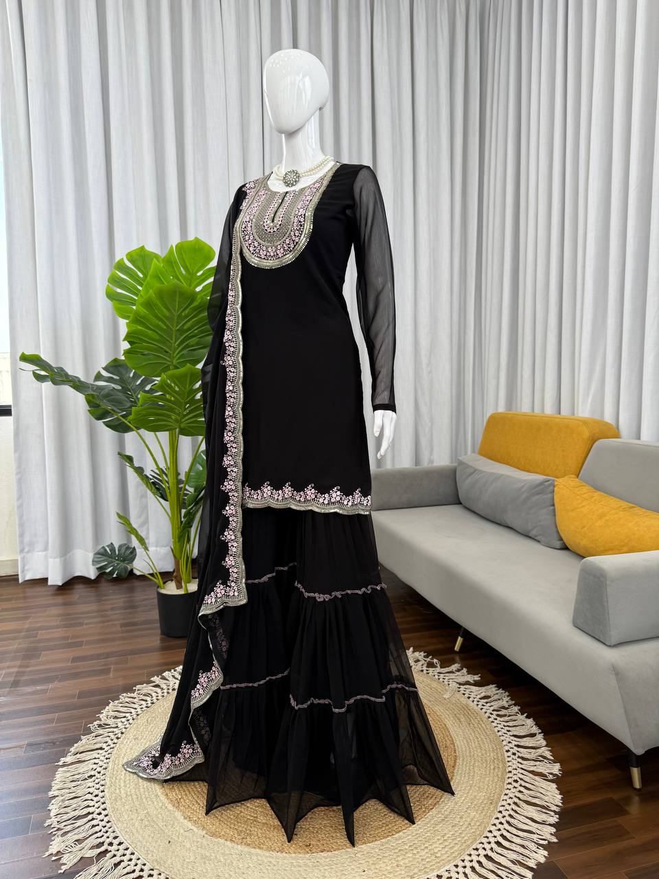 🎀 Elegant & Ethnic – Designer Sharara Set - KD - 1537🌟💃