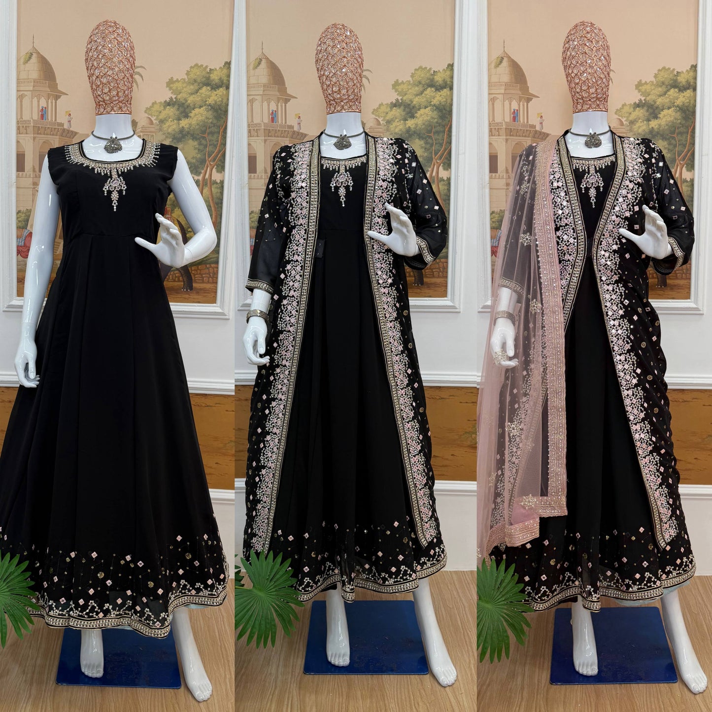 Superhit Festive Gown Set with Heavy Diamond Work! ✨