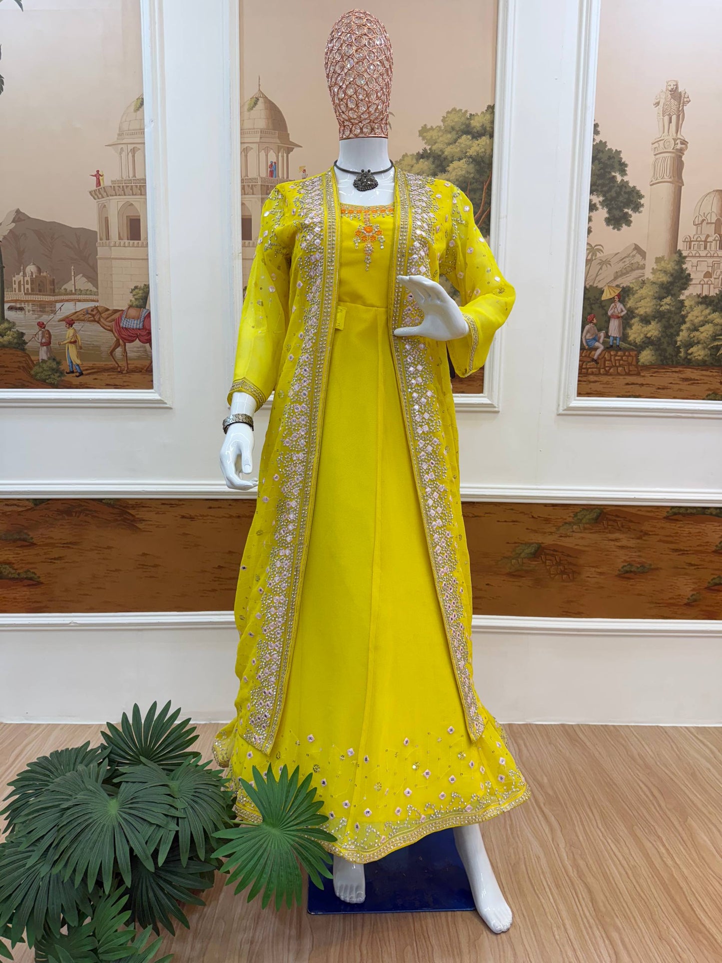 Superhit Festive Gown Set with Heavy Diamond Work! ✨