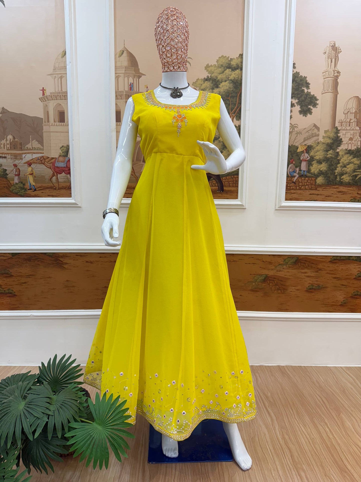 Superhit Festive Gown Set with Heavy Diamond Work! ✨