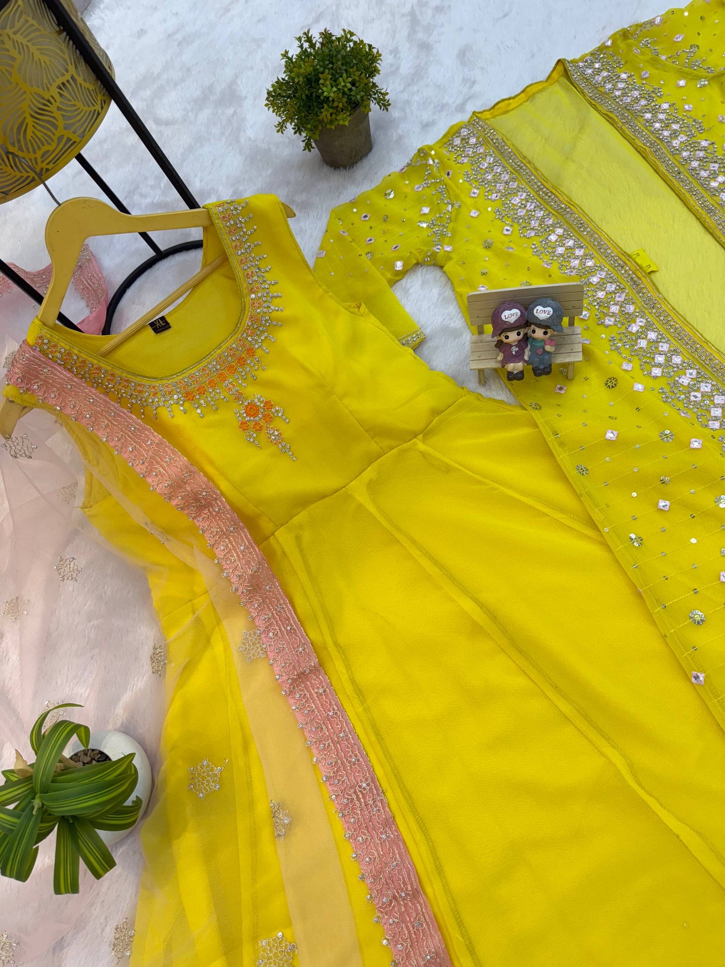 Superhit Festive Gown Set with Heavy Diamond Work! ✨