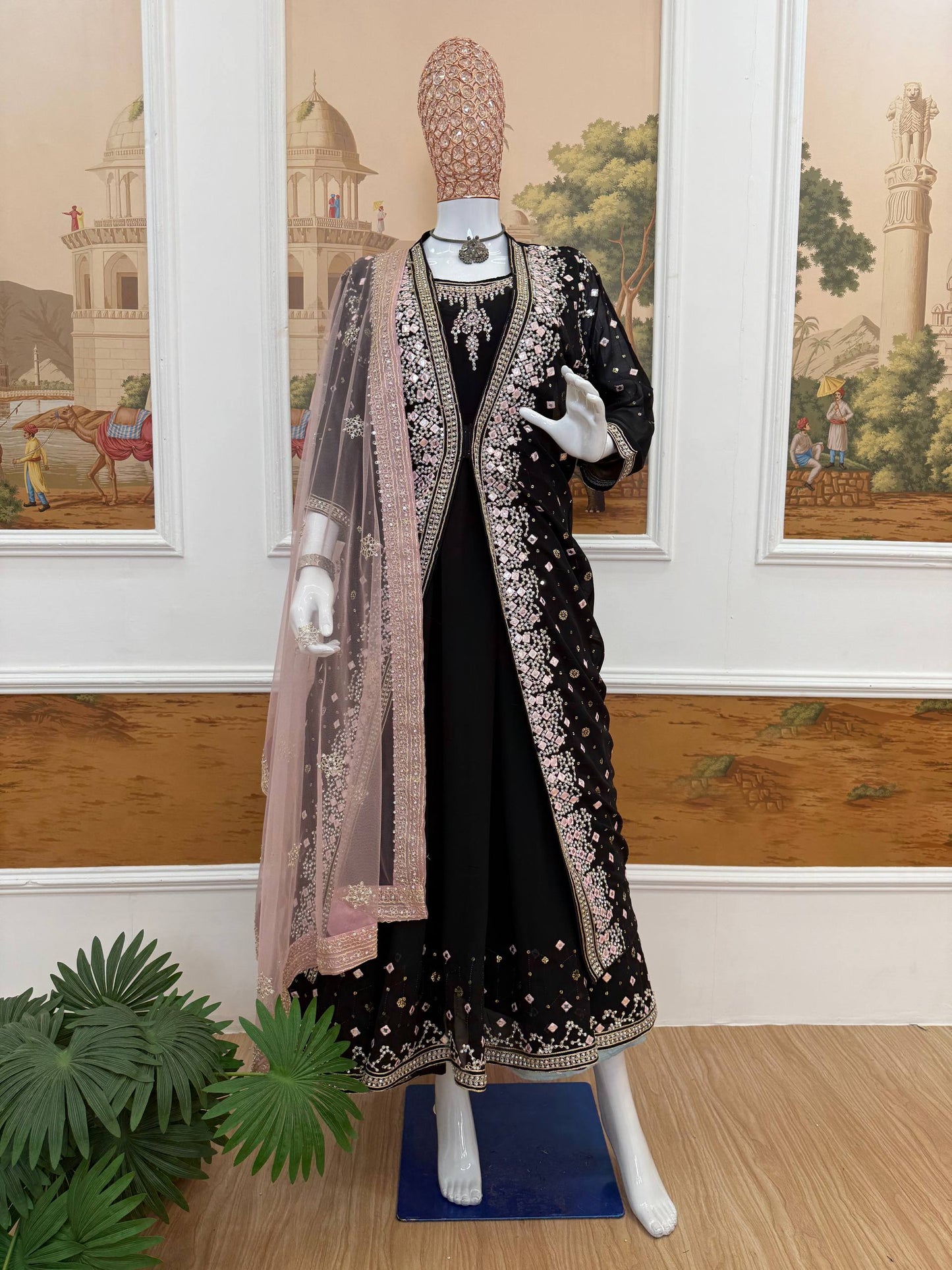 Superhit Festive Gown Set with Heavy Diamond Work! ✨