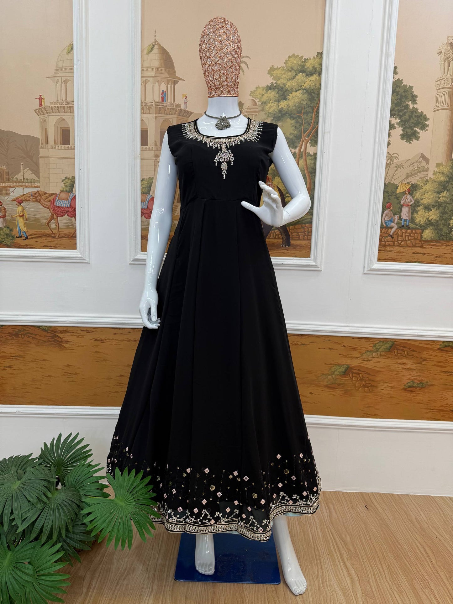 Superhit Festive Gown Set with Heavy Diamond Work! ✨