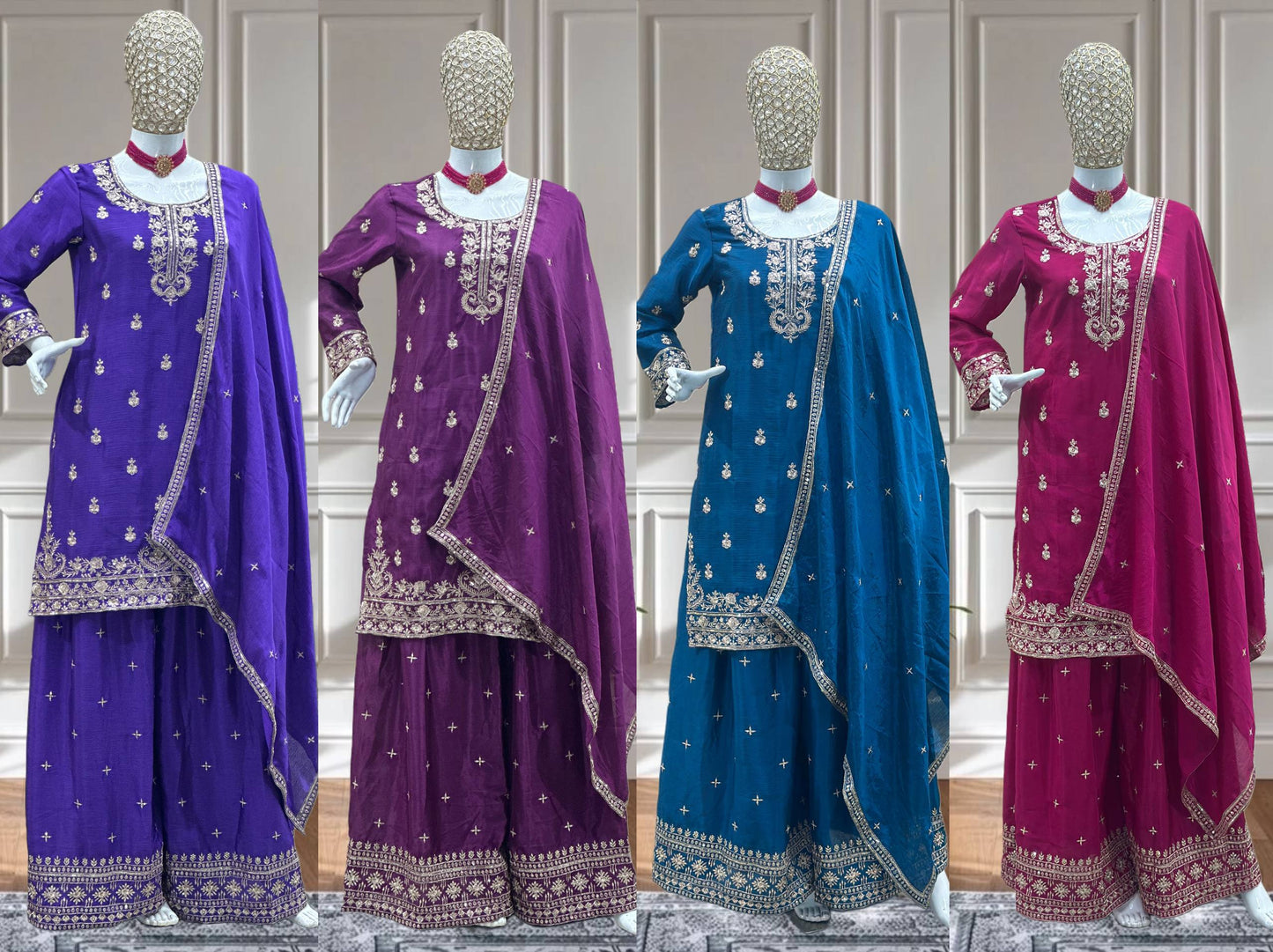 💫 Elegant Embroidery Luxe Suit Set-DVD-5128 💫