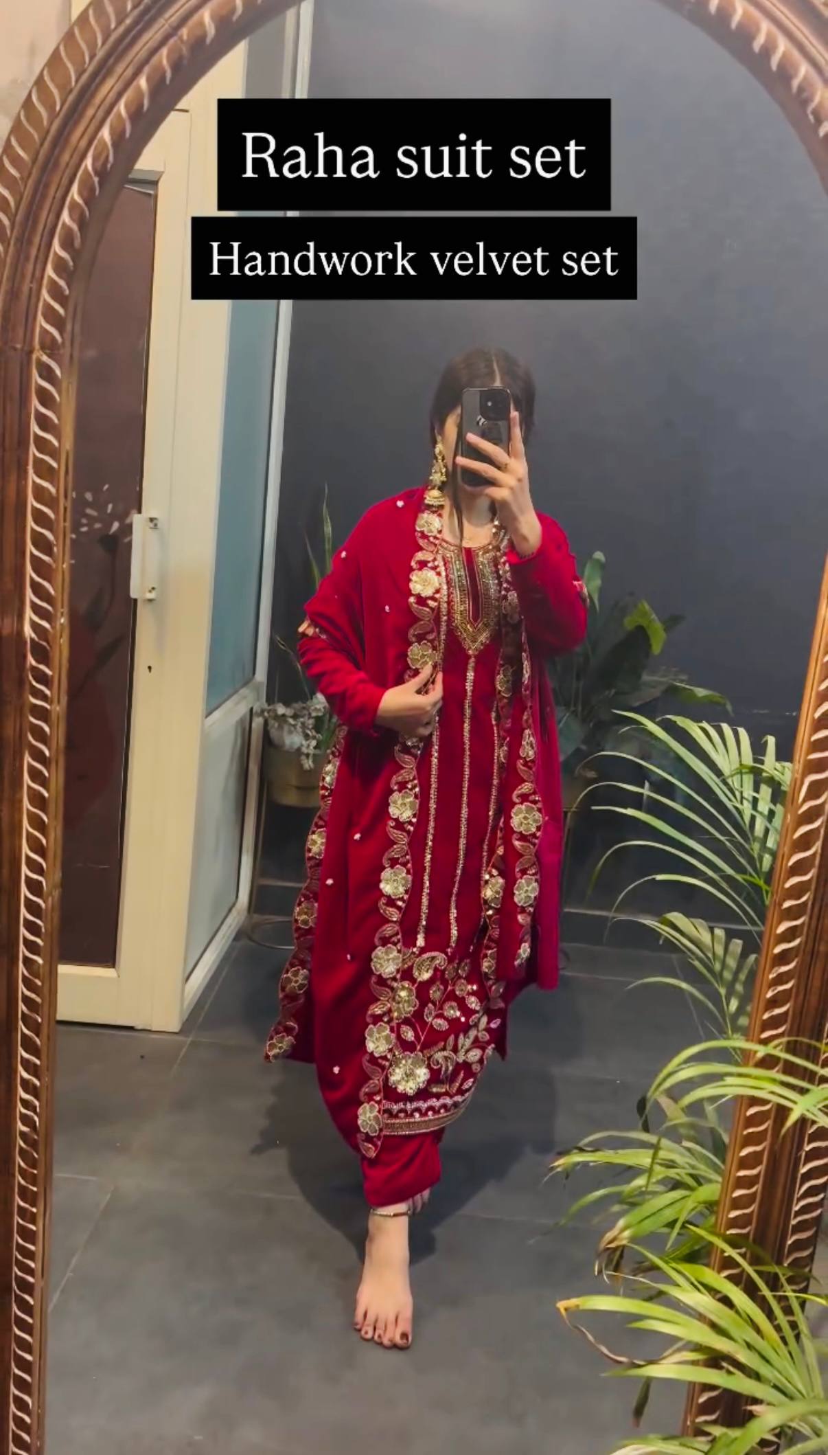 Premium Velvet 3-Piece Suit – Heavy Work Elegance! - ST - 1134 💎 💃