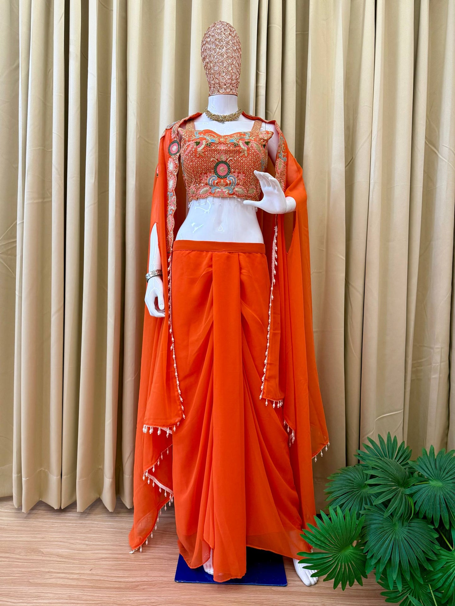 Superhit Indo-Western Designer Set with Full Embroidered Shrug-ST-1123 💃🔥