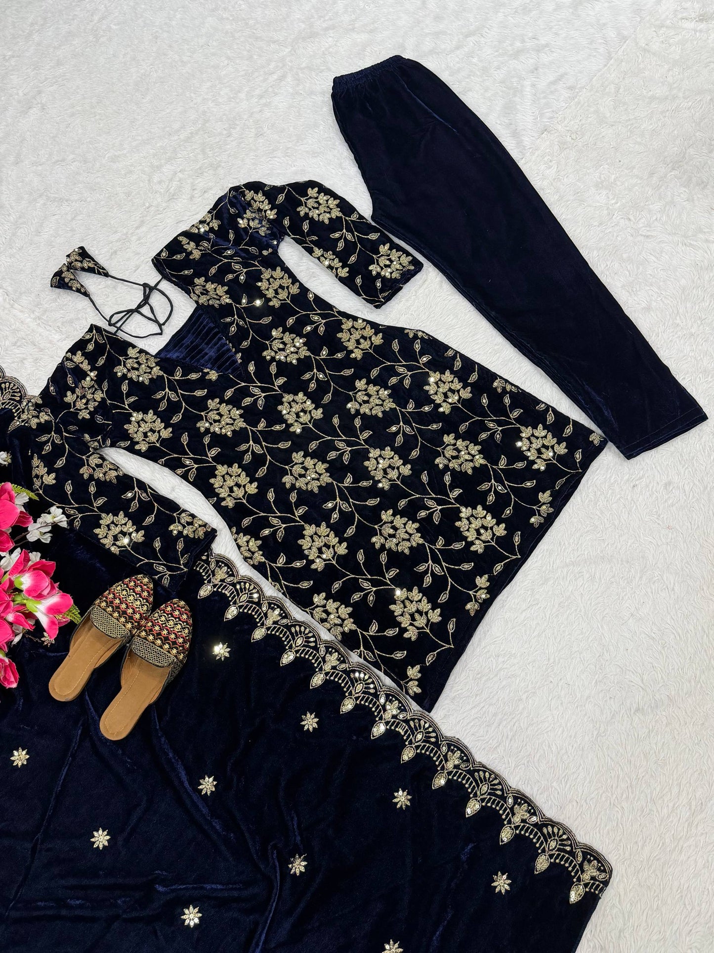 Velvet Royalty Suit Set -NF-1259✨ 👑 ✨