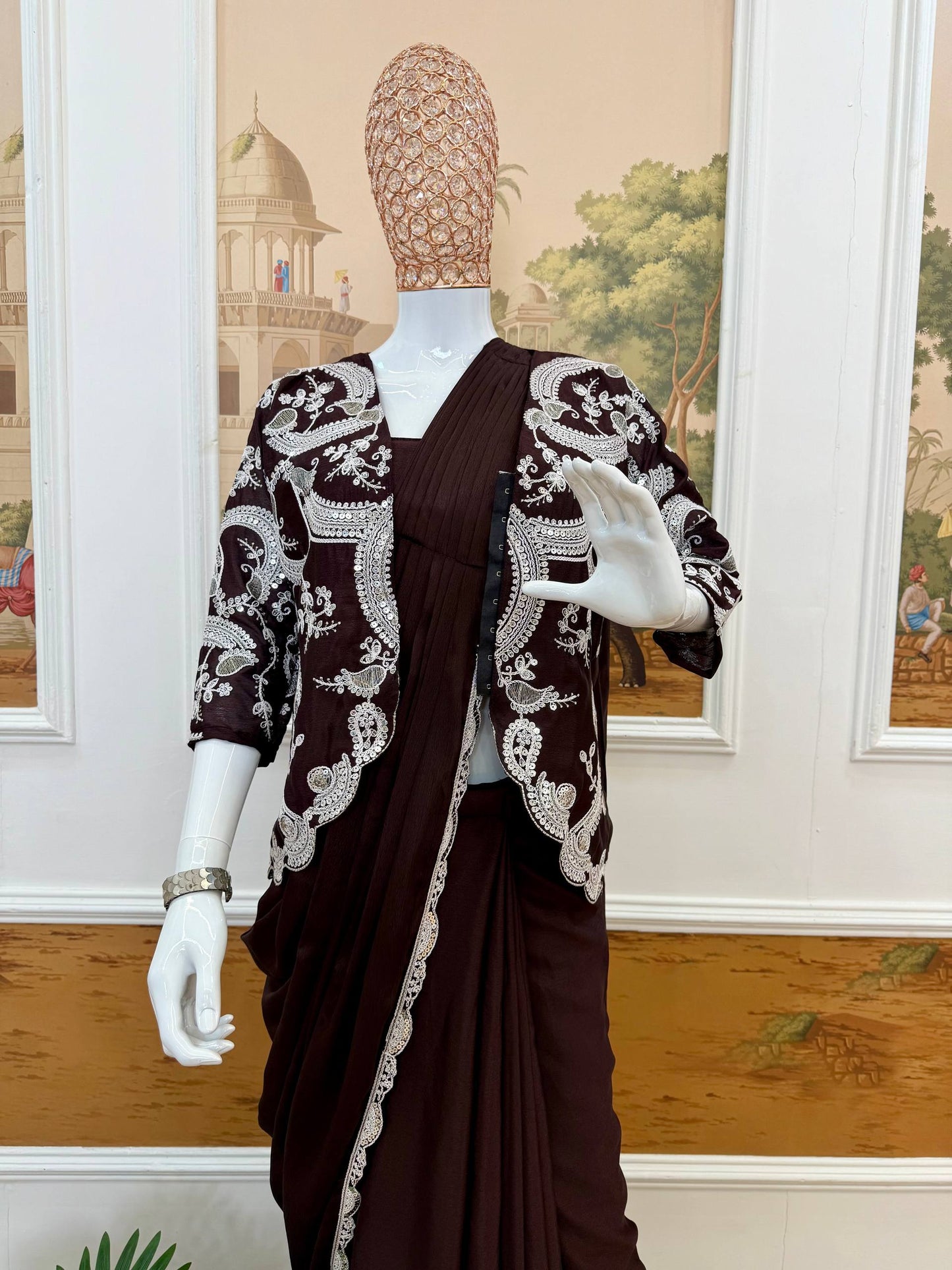 Super Stylish Ready-to-Wear Drape Saree-ST-1135👀💃