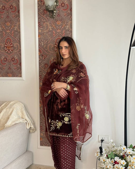 Velvet Elegance Farshi Suit Set -MF-487 ✨💃💎 ✨