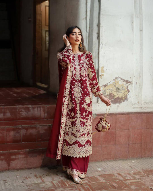 Elegant Sequence Embroidered 3-Piece Designer Suit-ZF-433 ✨✨