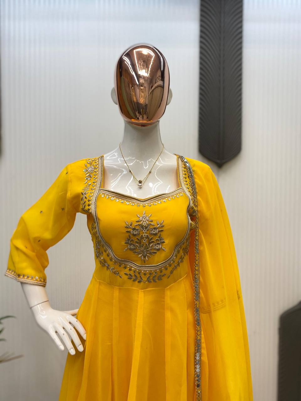 Exclusive Georgette Gown–Pant Set with Elegant Sequence Embroidery-LG-2022  ✨💃 💃✨