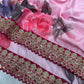 Pink Floral Chinnon Silk Saree – Mesmerizing & Modern -NC - 5493🌸🌸