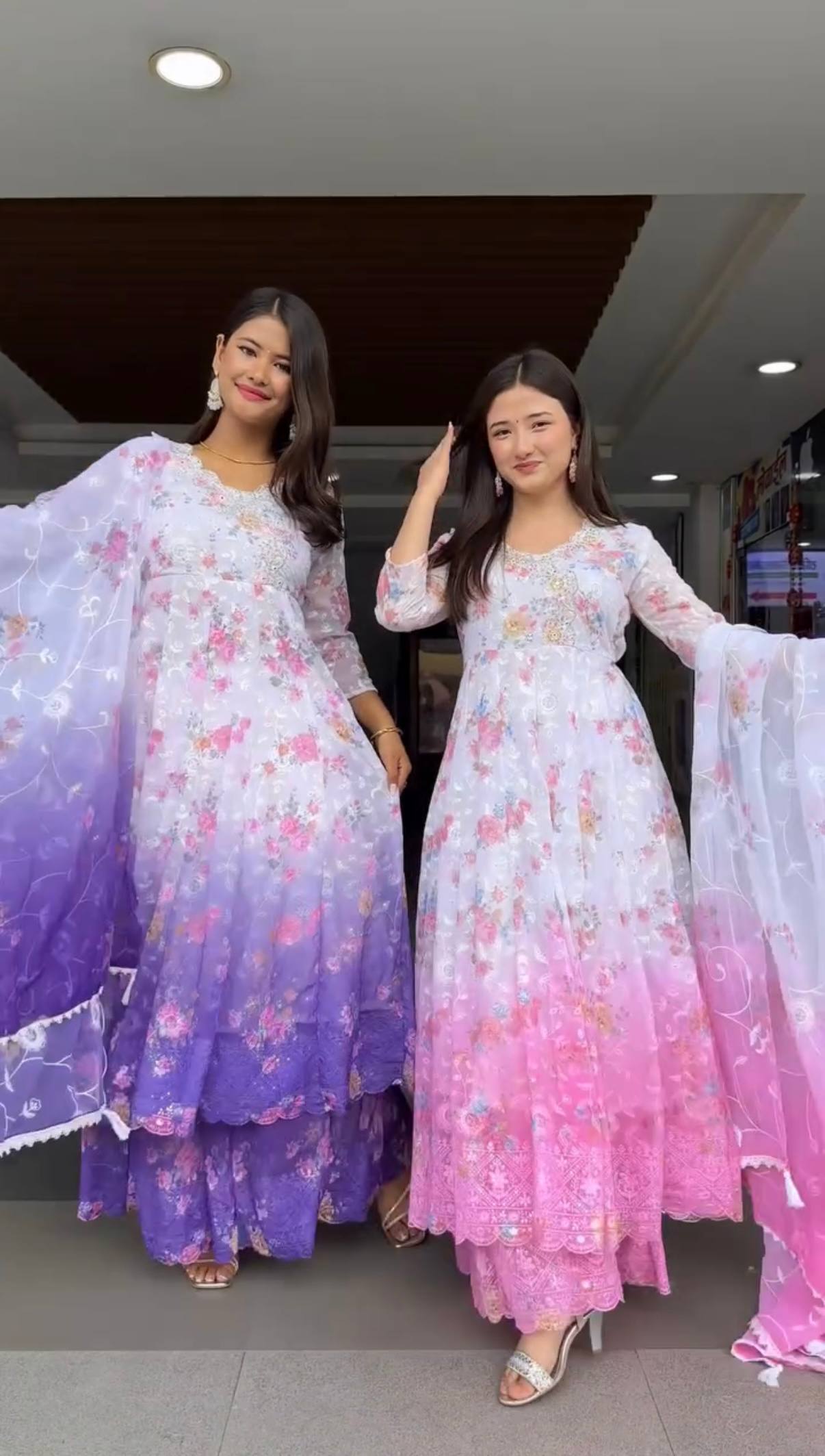 New Trending Anarkali Gown–Dupatta Set on Faux Georgette-ST-1126 💎🔥