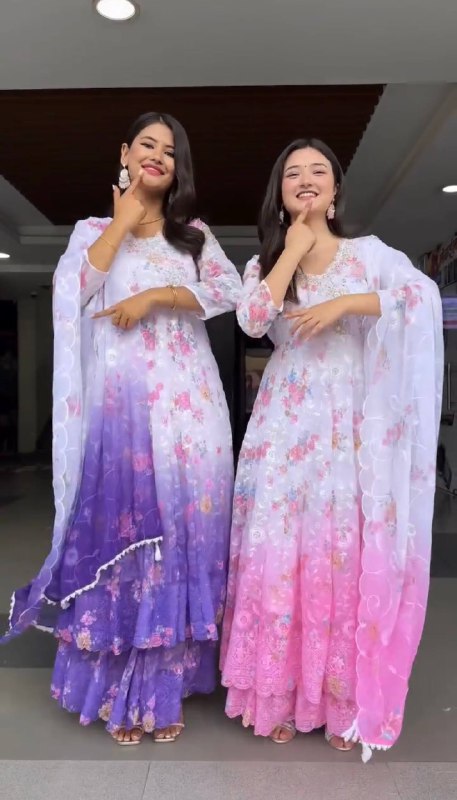 New Trending Anarkali Gown–Dupatta Set on Faux Georgette-ST-1126 💎🔥