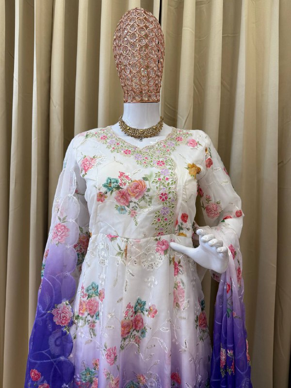 New Trending Anarkali Gown–Dupatta Set on Faux Georgette-ST-1126 💎🔥