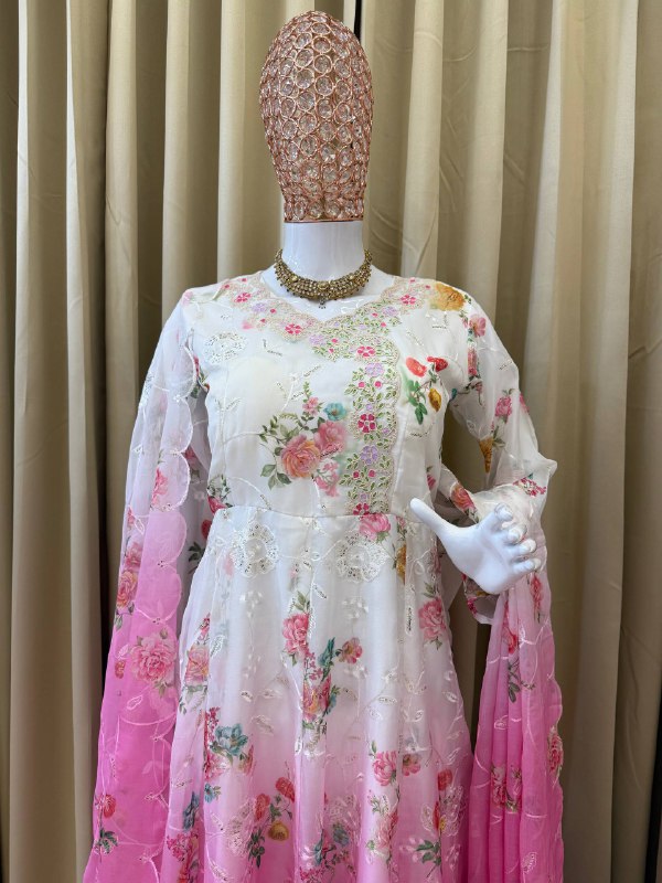 New Trending Anarkali Gown–Dupatta Set on Faux Georgette-ST-1126 💎🔥