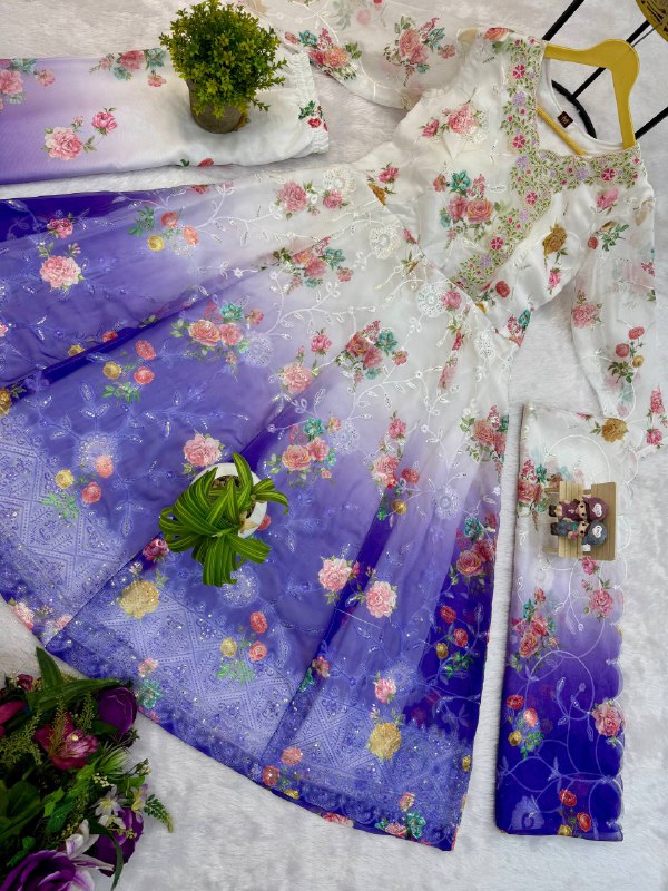 New Trending Anarkali Gown–Dupatta Set on Faux Georgette-ST-1126 💎🔥