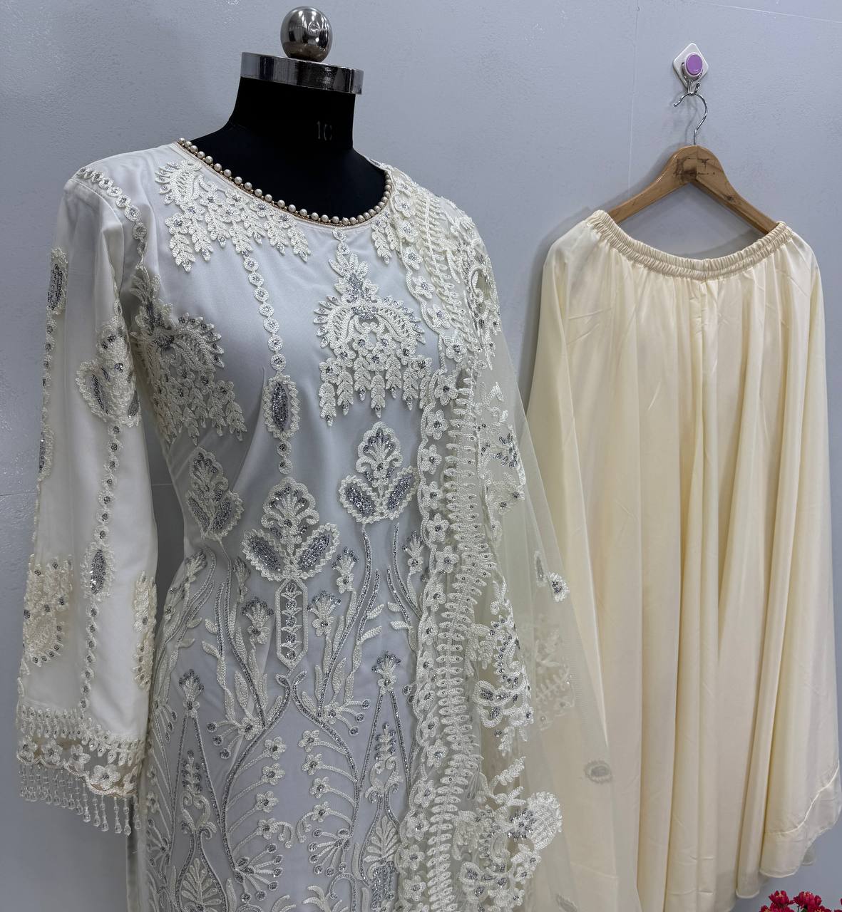 Sparkle Charm – Designer Soft Net 3-Piece Suit Set-KF-1703 💖💖