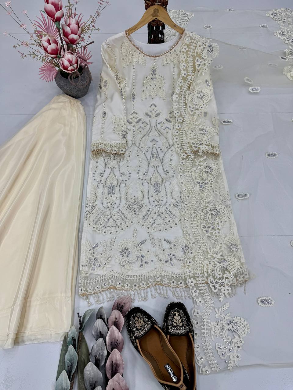 Sparkle Charm – Designer Soft Net 3-Piece Suit Set-KF-1703 💖💖