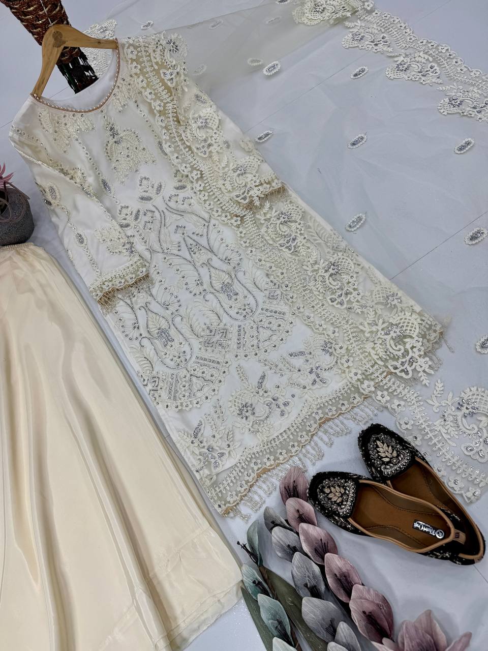 Sparkle Charm – Designer Soft Net 3-Piece Suit Set-KF-1703 💖💖