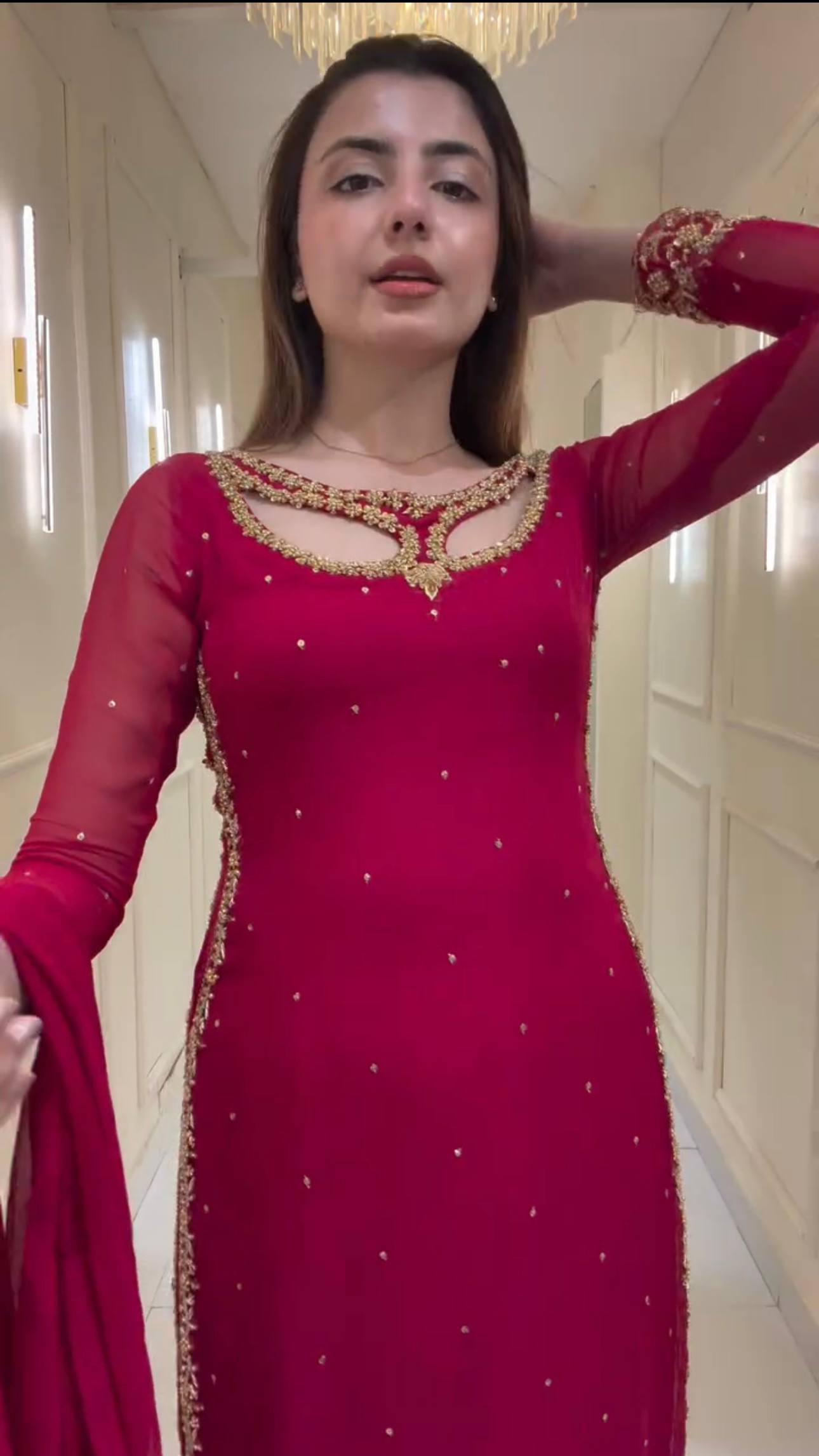 Superhit Pearl-Work Suit Set on Faux Georgette-ST-1125💃🥻