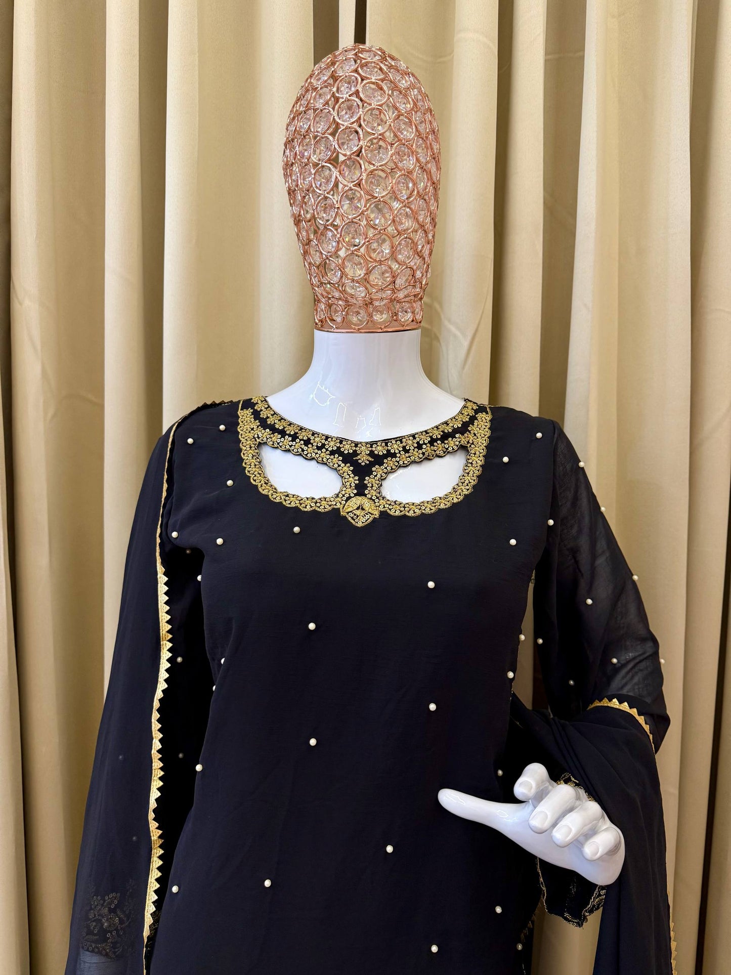 Superhit Pearl-Work Suit Set on Faux Georgette-ST-1125💃🥻