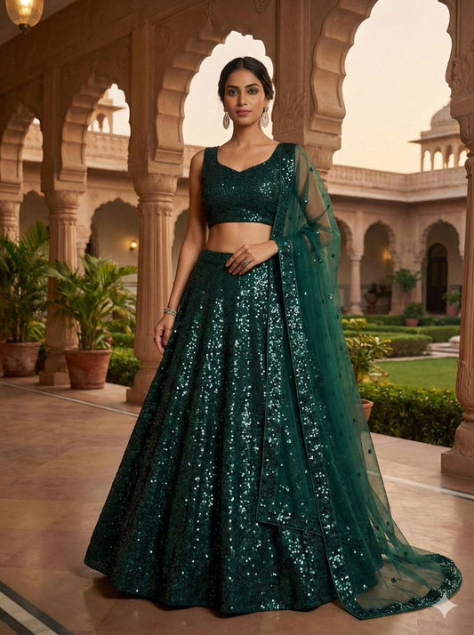 Tapeta Satin Silk Sequins Lehenga Set - HC-1100