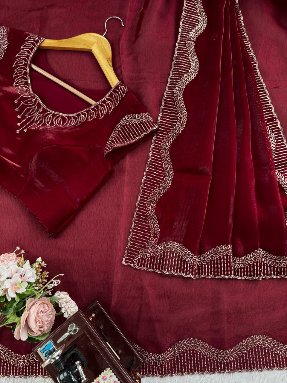 ✨ Designer Jimmy Chu Saree – Grace with a Touch of Glamour ✨