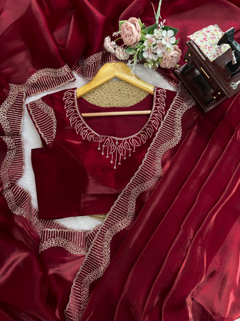✨ Designer Jimmy Chu Saree – Grace with a Touch of Glamour ✨