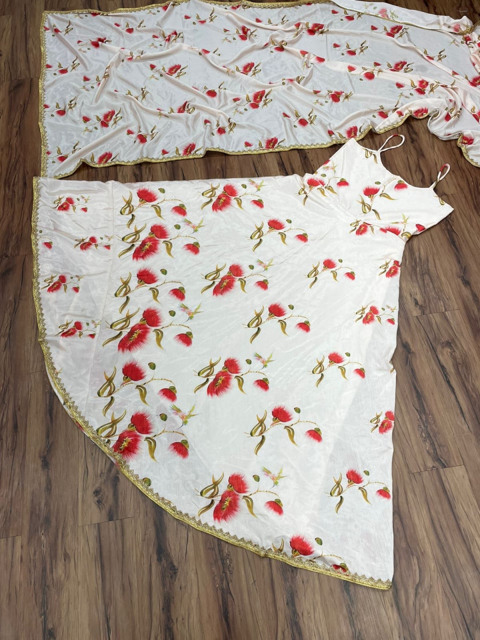 Elegant Chinon Silk Gown with Printed Dupatta-KD-1073 🌸💃