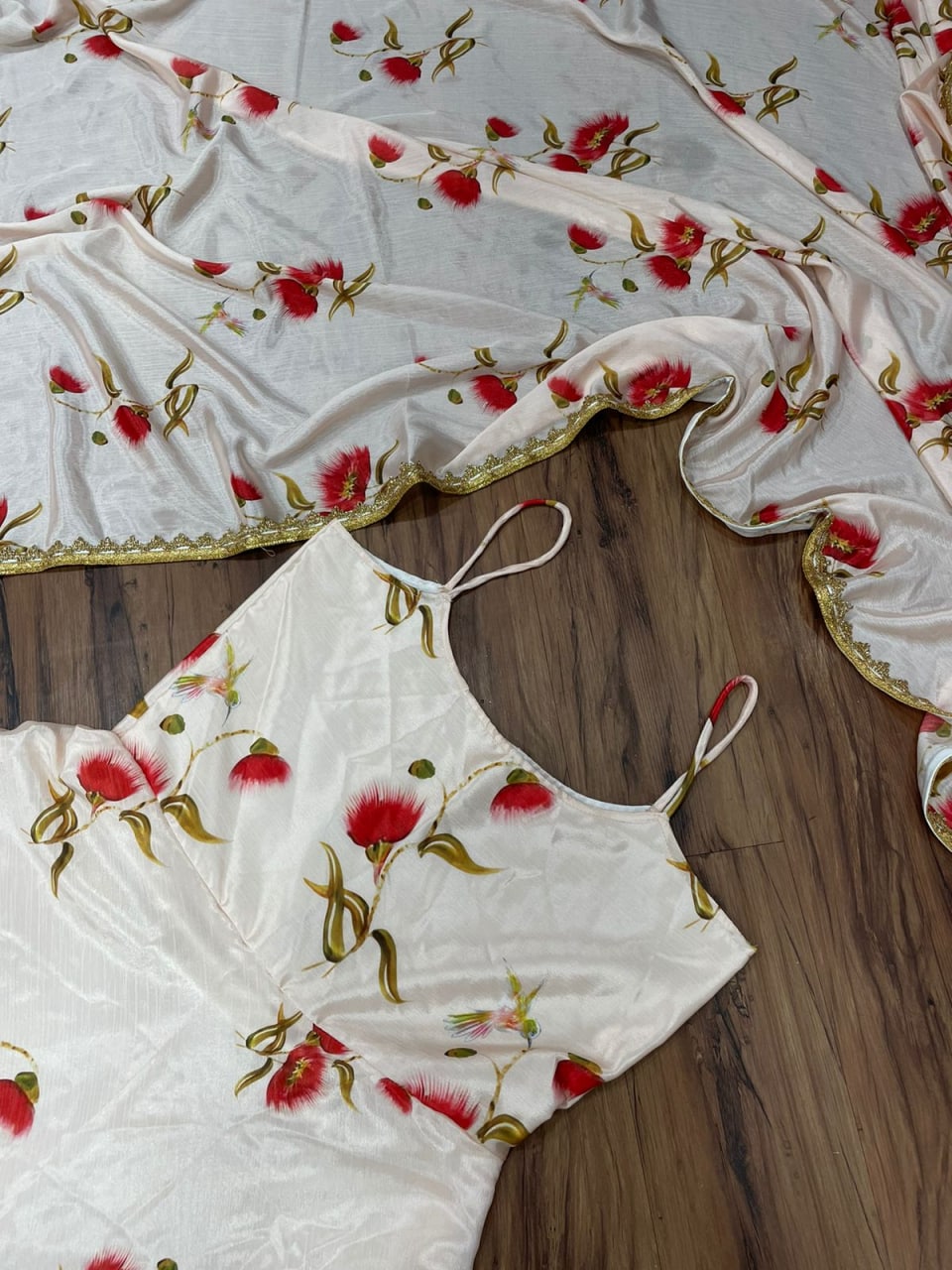 Elegant Chinon Silk Gown with Printed Dupatta-KD-1073 🌸💃