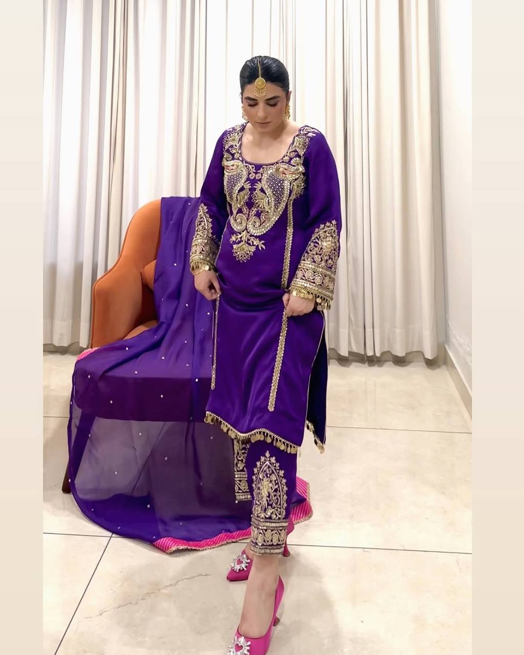 Glam Shine Georgette 3-Piece Suit Set-KF-1704✨✨