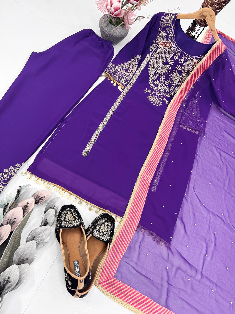 Glam Shine Georgette 3-Piece Suit Set-KF-1704✨✨