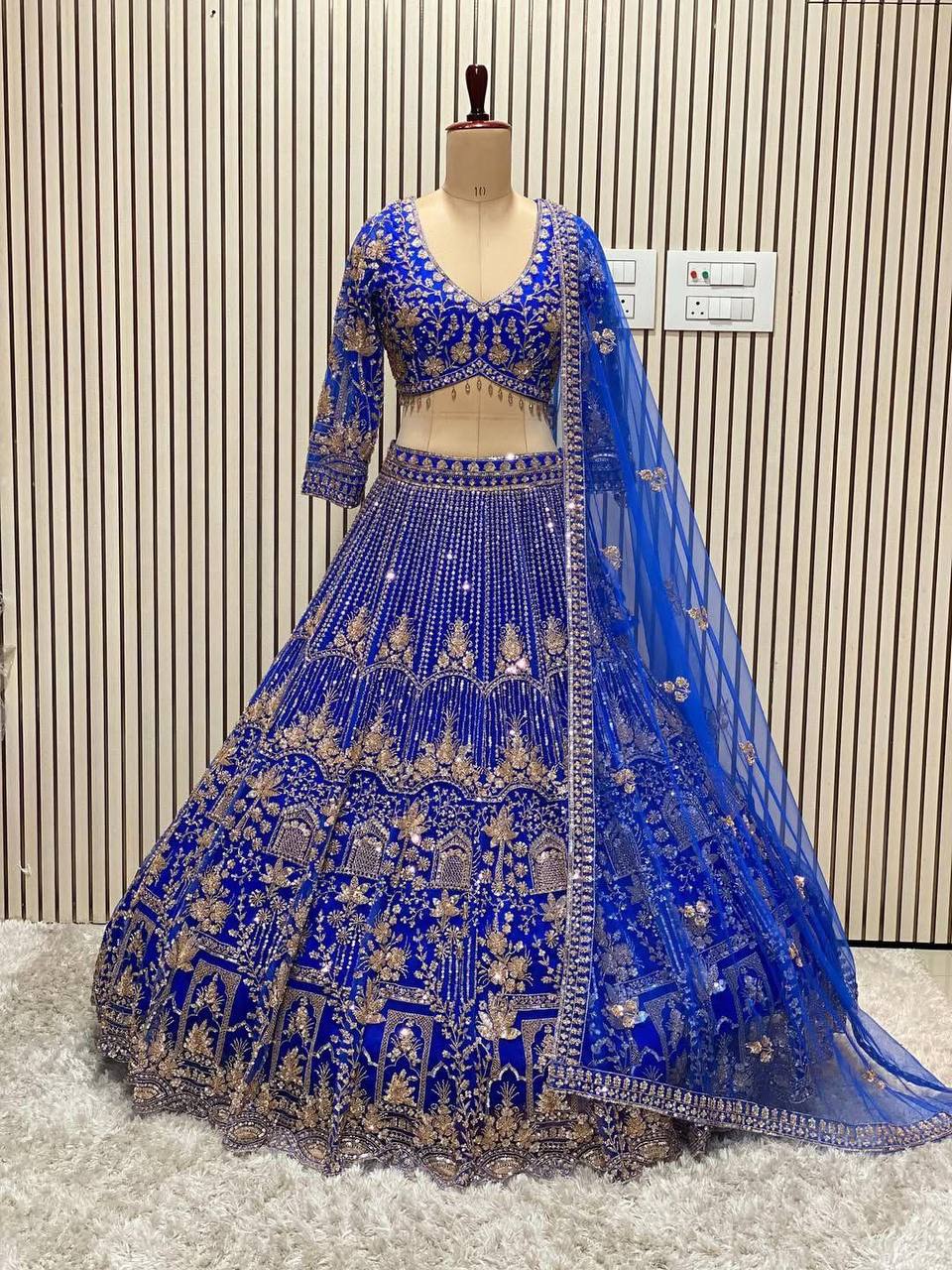 Premium Soft Net Lehenga with Coding Sequins Embroidery & Matching Dupatta