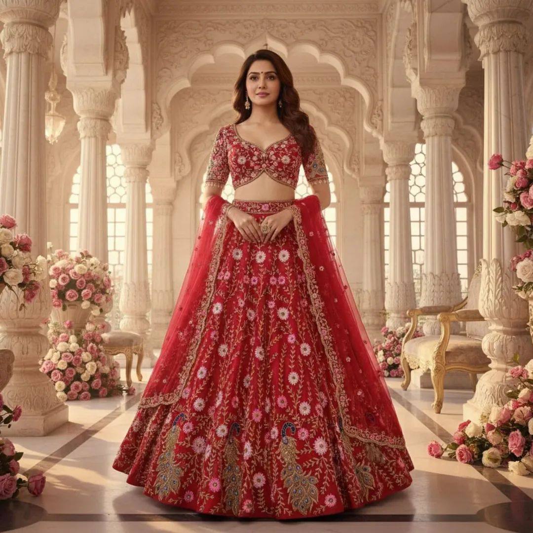 Premium Soft Net Lehenga with Sequins Embroidery & Matching Dupatta
