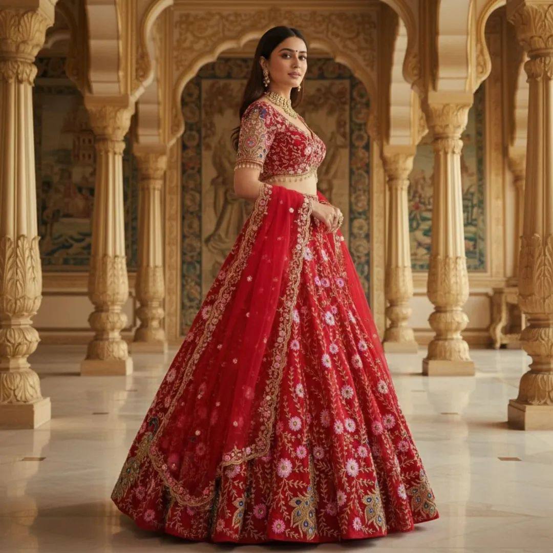 Premium Soft Net Lehenga with Sequins Embroidery & Matching Dupatta