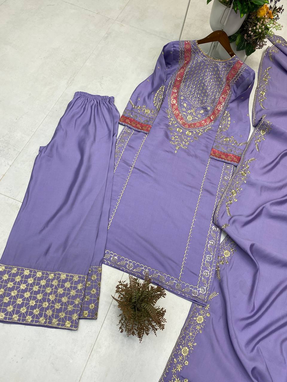 Elegant Embroidered Ensemble Suit Set-BE-401✨💝
