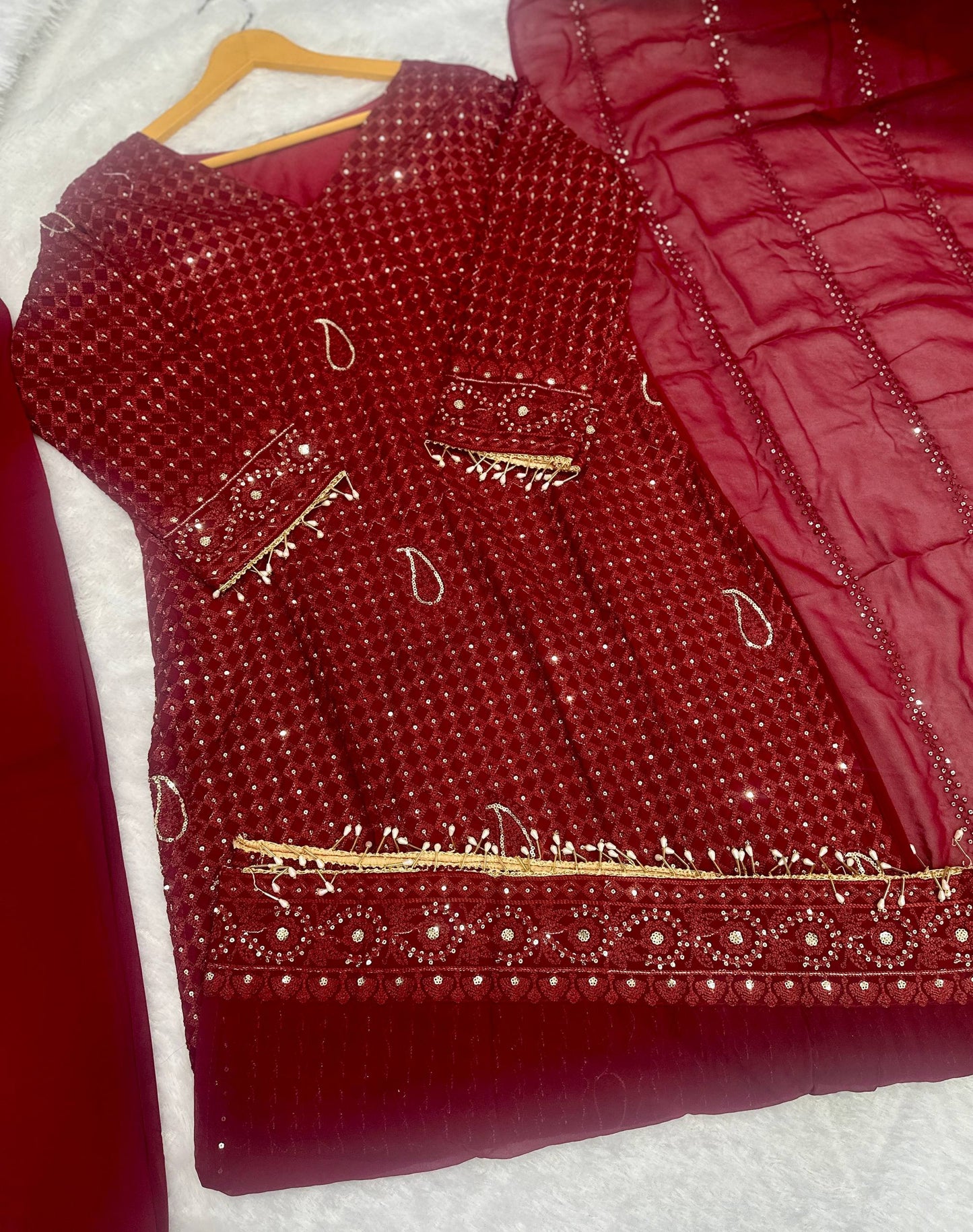 💃 Maroon Majesty Suit Set Collection-DVD-5056 ✨