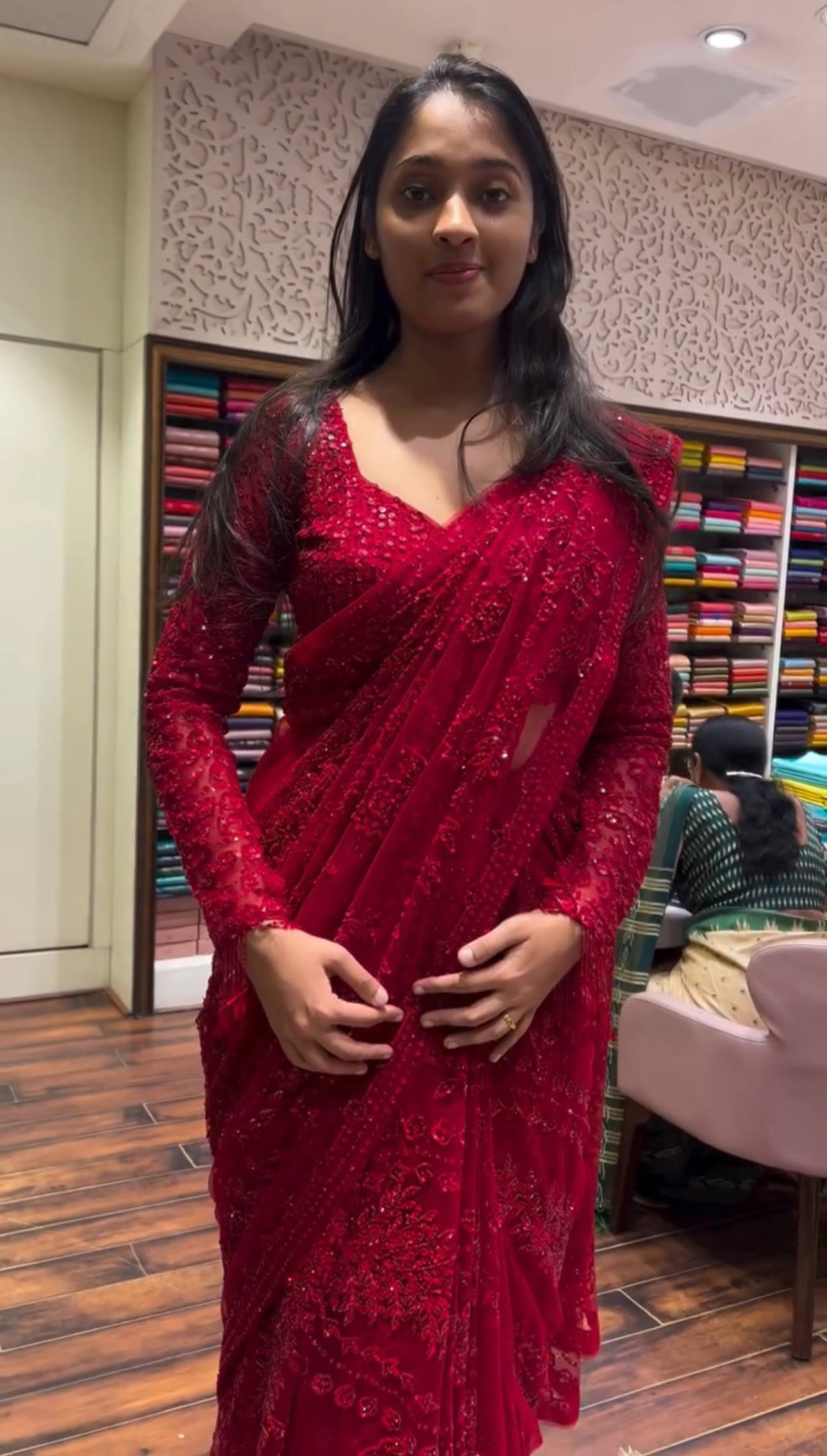 Superhit Georgette Embroidered Saree with Ready Blouse!-ST- 488 💃