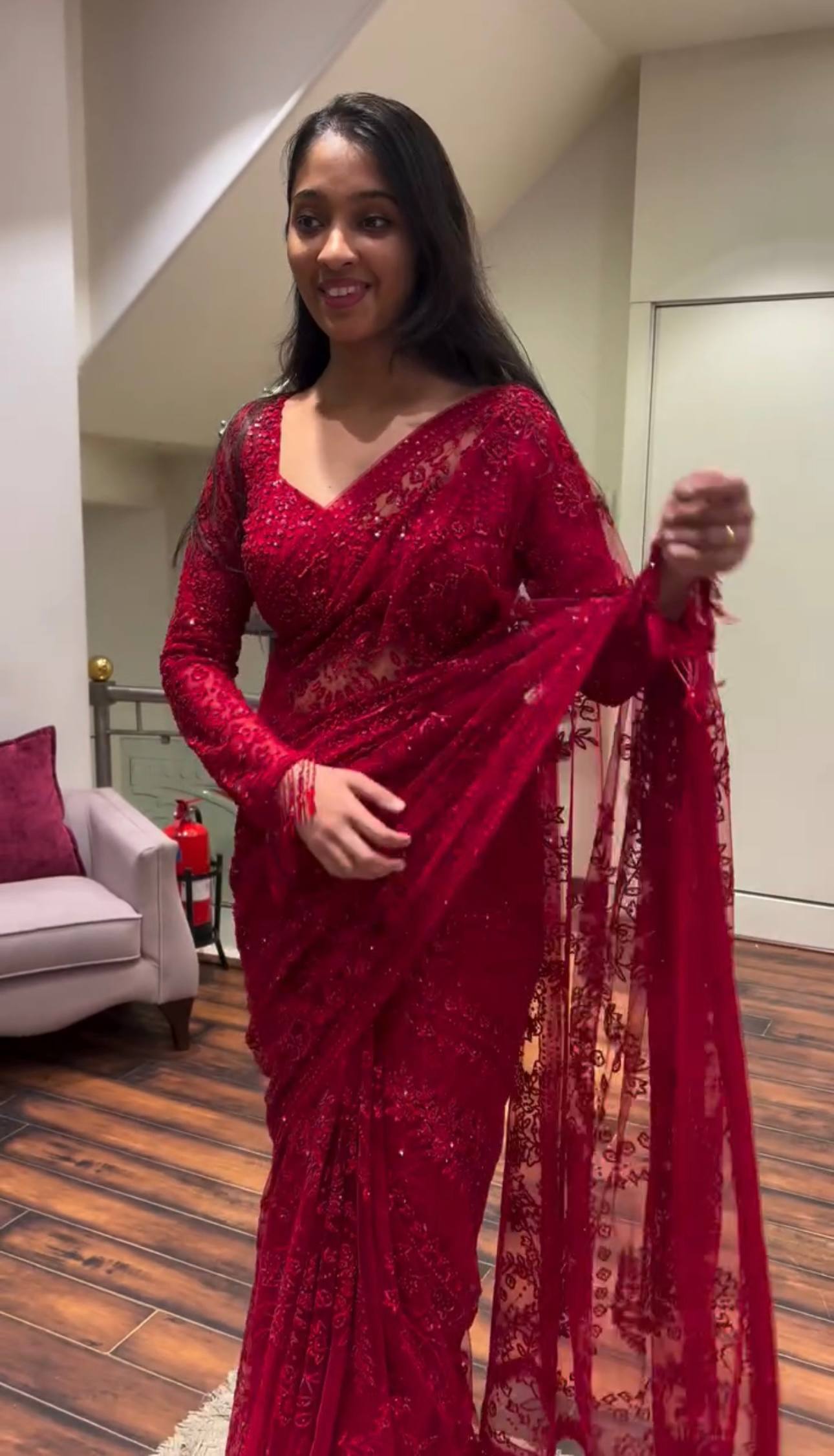 Superhit Georgette Embroidered Saree with Ready Blouse!-ST- 488 💃