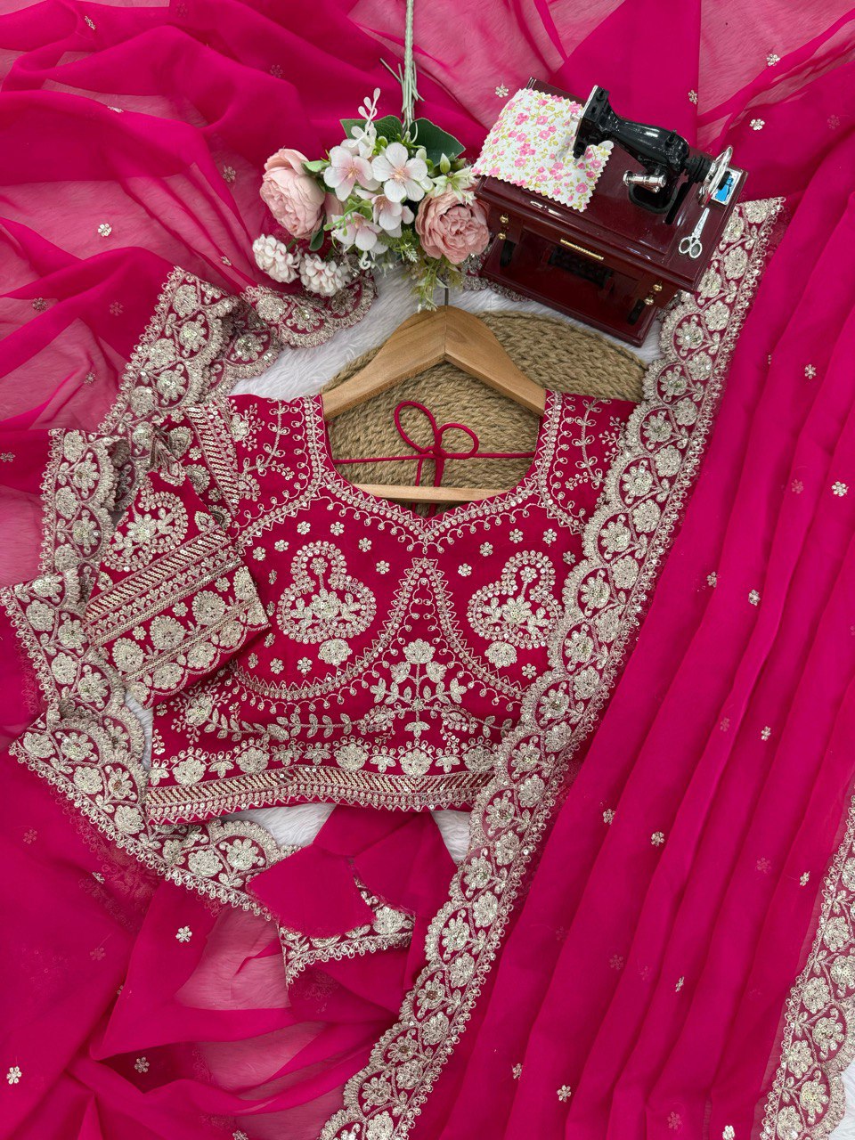 ✨ Elegant Tibby Silk Sequin Saree ✨