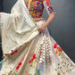 🌸 Royal Reverie: Reyon 3-Piece Semi-Stitched Lehenga Set with Elegant Mirror & Thread Work