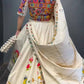 🌸 Royal Reverie: Reyon 3-Piece Semi-Stitched Lehenga Set with Elegant Mirror & Thread Work