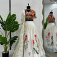 🌸 Royal Reverie: Reyon 3-Piece Semi-Stitched Lehenga Set with Elegant Mirror & Thread Work
