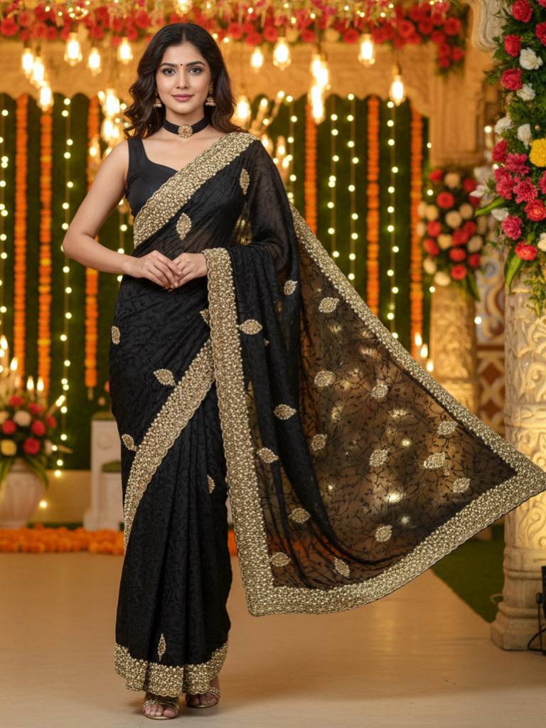 Party Wear Saree-DVD-HD4 🌷🖤🌷
