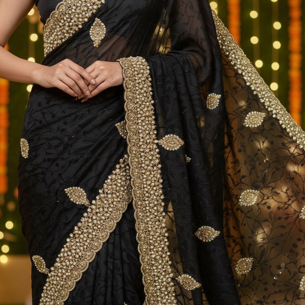 Party Wear Saree-DVD-HD4 🌷🖤🌷