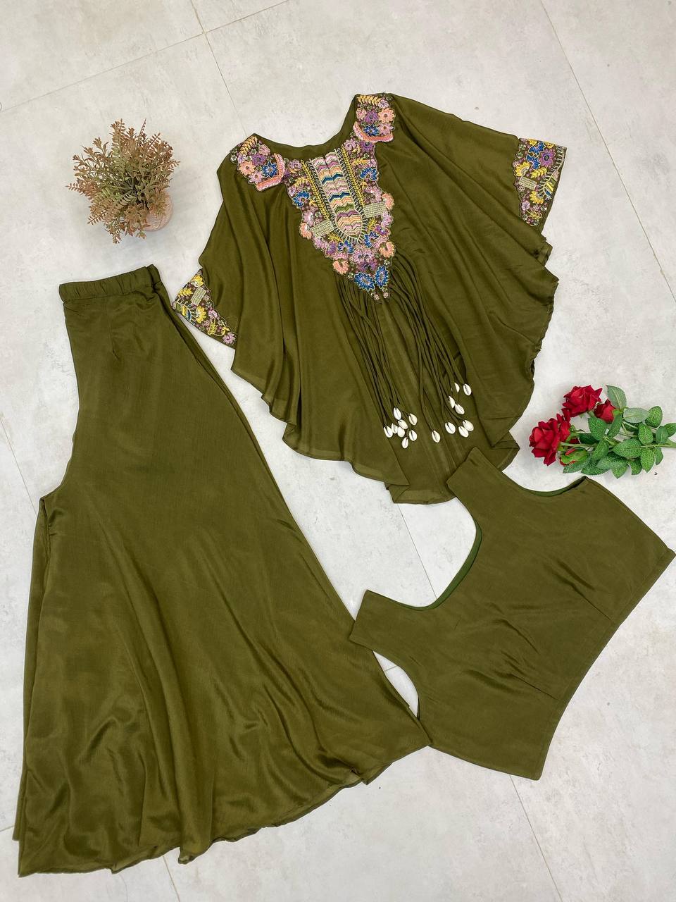 ✨ Charming Chinon Indo Western Suit Set 💃💖