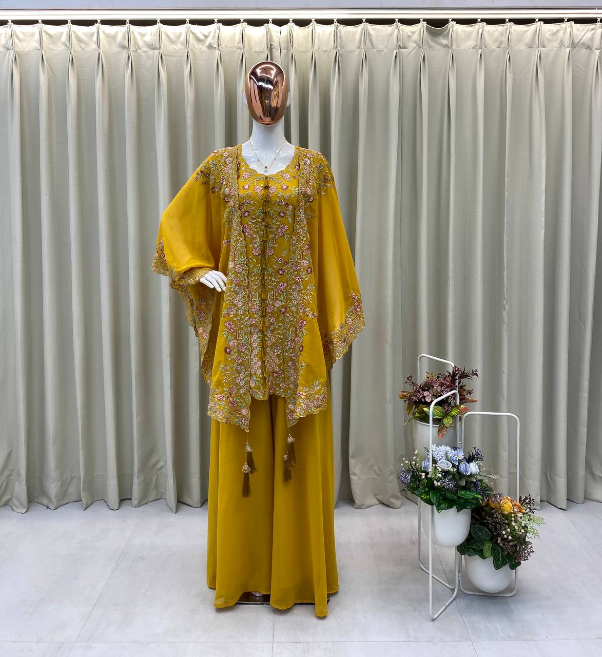 Trendy 3-Piece Kurta Plazzo Suit Set with Shrug-BE-406 ✨ 💃🌸